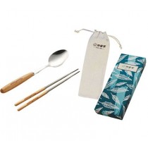 【妙管家】木質時尚筷匙組 - 木柄筷子 / 湯匙