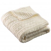 A. 編織毛毯 - 白色